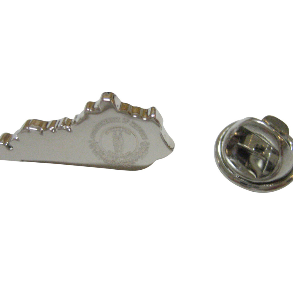 Kentucky State Map Shape And Flag Design Lapel Pin - image 1